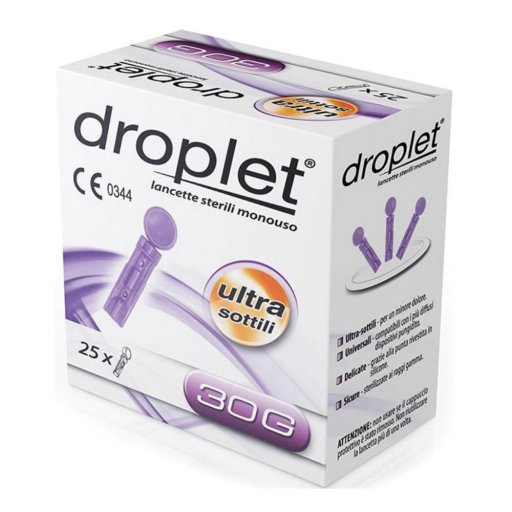 Droplet Lancette Sterili Monouso 25 Pezzi - Lancette Monouso