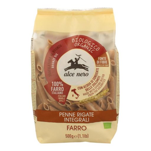 Alce Nero, Penne Rigate Integrali Di Farro Bio, 500g