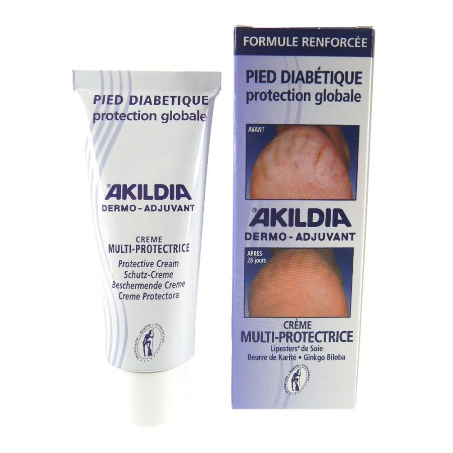 Akildia Crema Multi Protettiva Piede Diabetico 75ml - Trattamento idratante, protettivo e anti-callosità per il piede diabetico