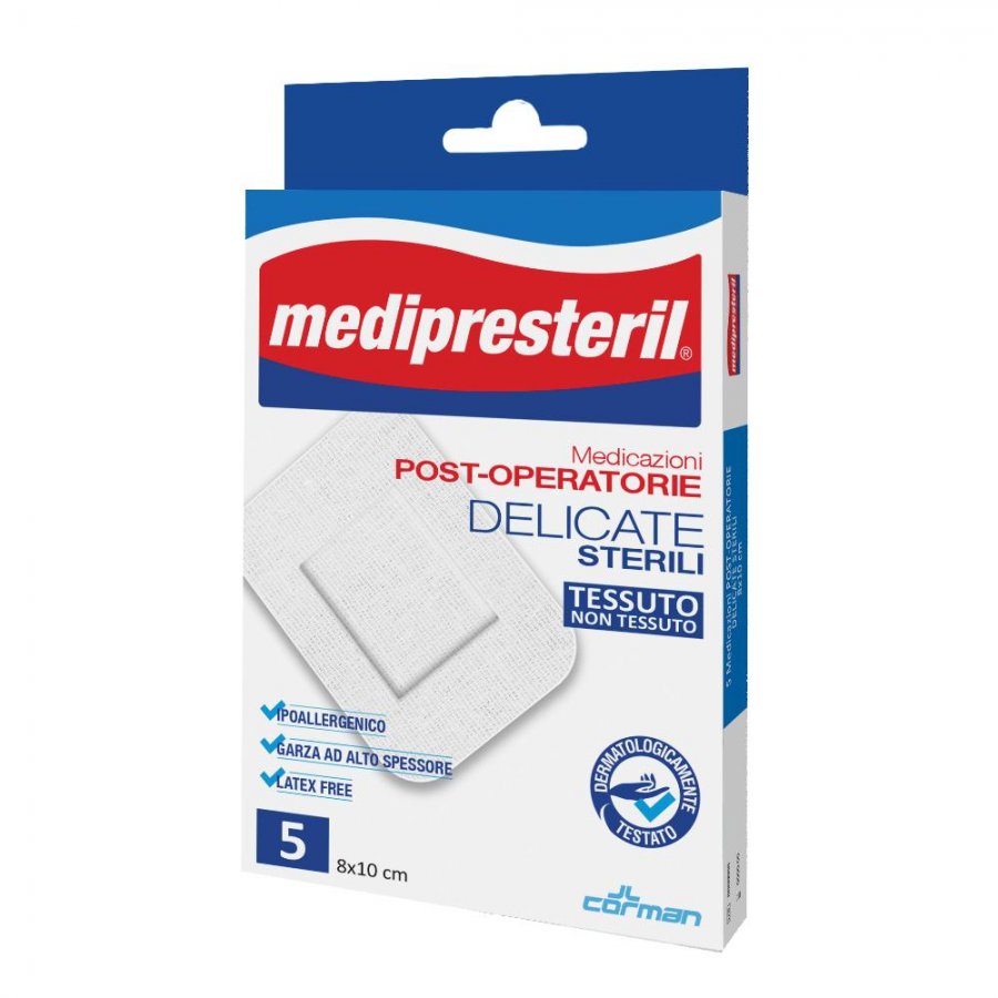 Medipresteril Cerotto Post-operatorio Delicato 7,5x10cm - Protezione e Cura, 4 Pezzi