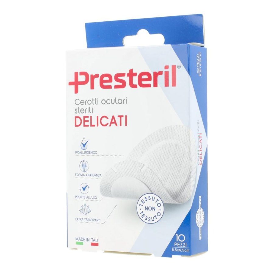 Medipresteril Garze Oculari Adesive Sterili 6,5x9,5cm - Confezione da 10 Pezzi