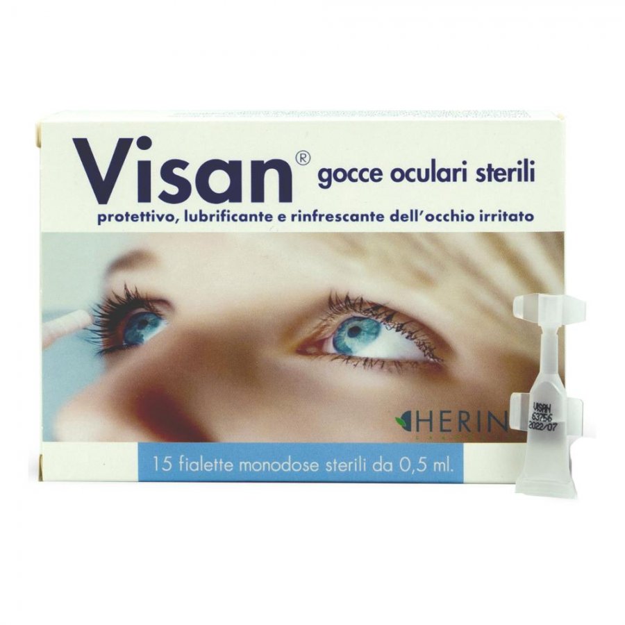 Visan gocce oculari GTT  15 Fiale 0,5 ML sterili protettivo, lubrificante e rinfrescante dell'occhio irritato 