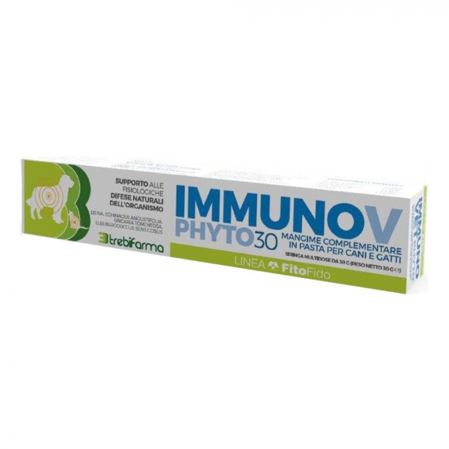 Immunov Phyto 30 - Integratore per Difese Immunitarie di Cane e Gatto - Confezione da 30g - Supporto Immunitario