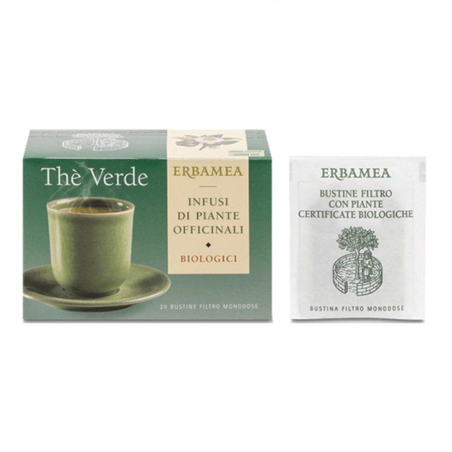 Erbamea - The Verde 20 Bustine Filtro Infuso al Tè Verde Delicato