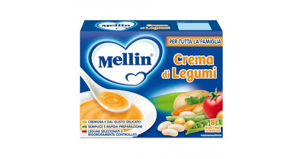Mellin Crema di Legumi Liofilizzati, 8 Bustine 104 gr : :  Alimentari e cura della casa