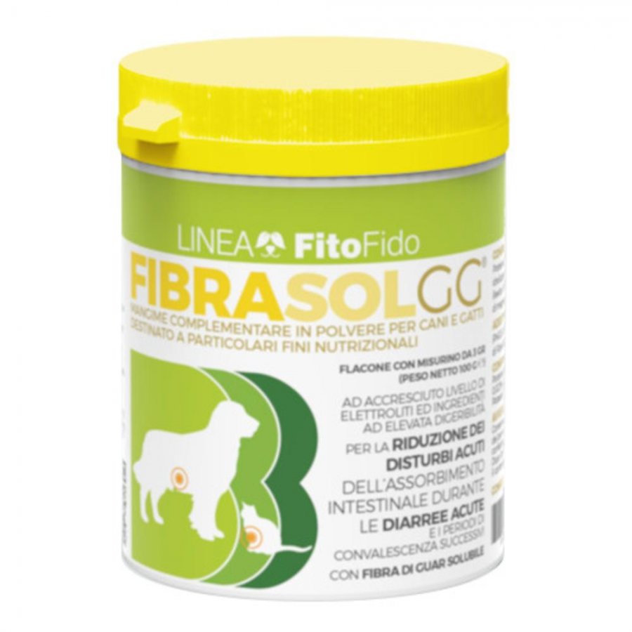 Fibrasol GG - Mangime Complementare per Cani e Gatti 100g - Sostegno Digestivo e Benessere Gastrointestinale