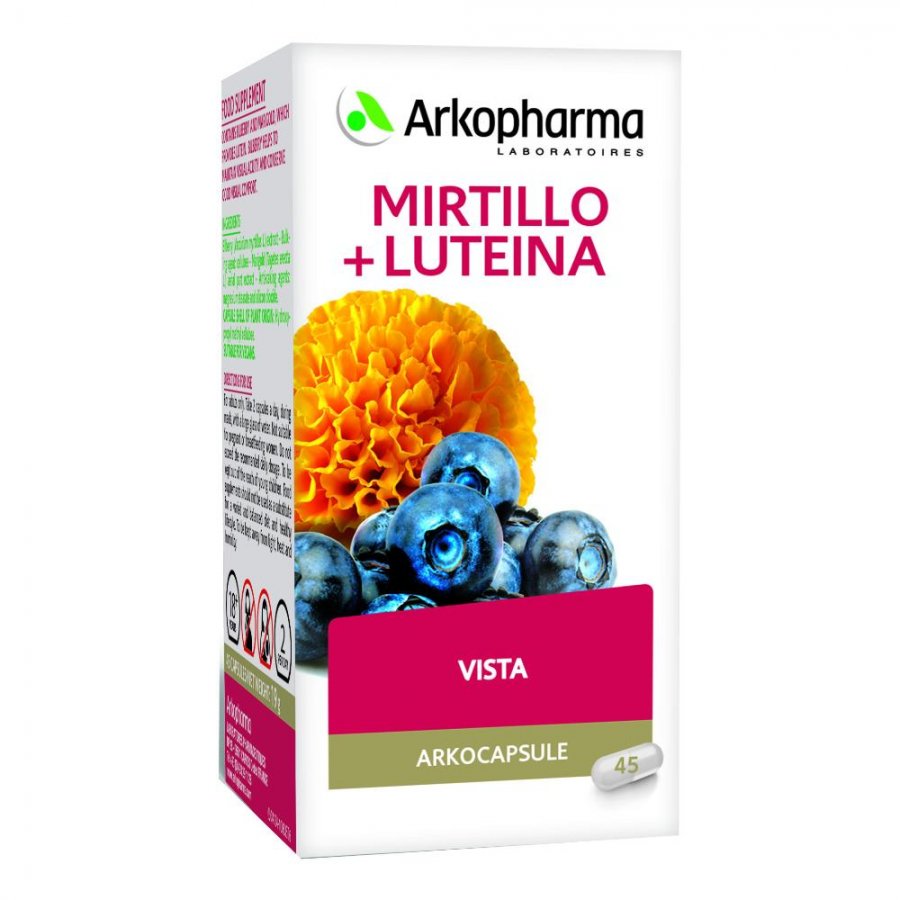 Arkopharma Mirtillo + Luteina 45 Capsule - Complemento Alimentare per la Vista
