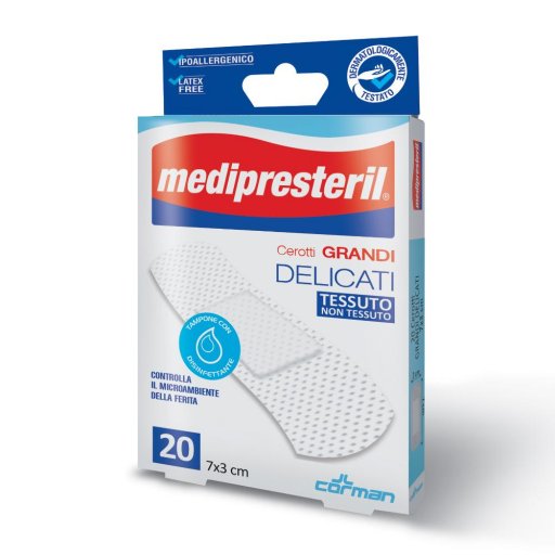 Medipresteril Cerotti Grandi Delicati 7x3cm 20 Pezzi - Protezione per Ferite Affidabile e Sicura