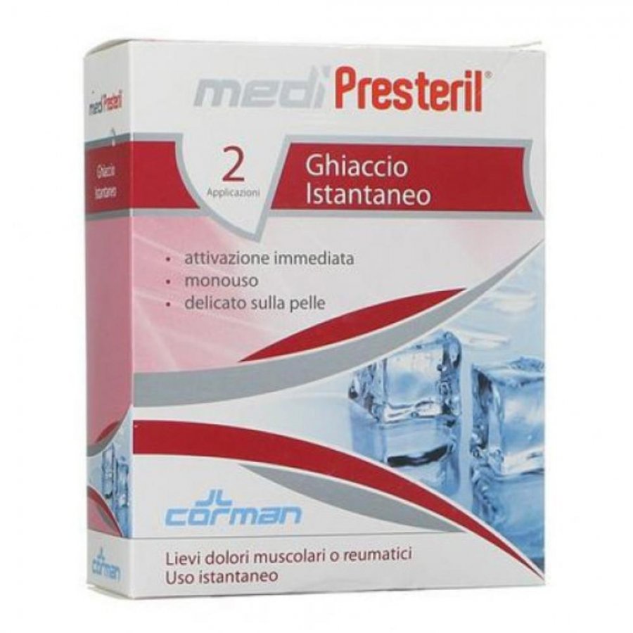 Medipresteril Ghiaccio Istantaneo - 2 Buste per Sollievo Rapido dal Dolore e Gonfiore
