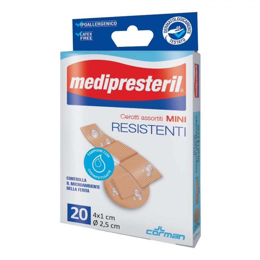 Medipresteril Cerotto Resistenti Mini - 2 Formati, 20 Pezzi - Prima Assistenza per Piccole Ferite