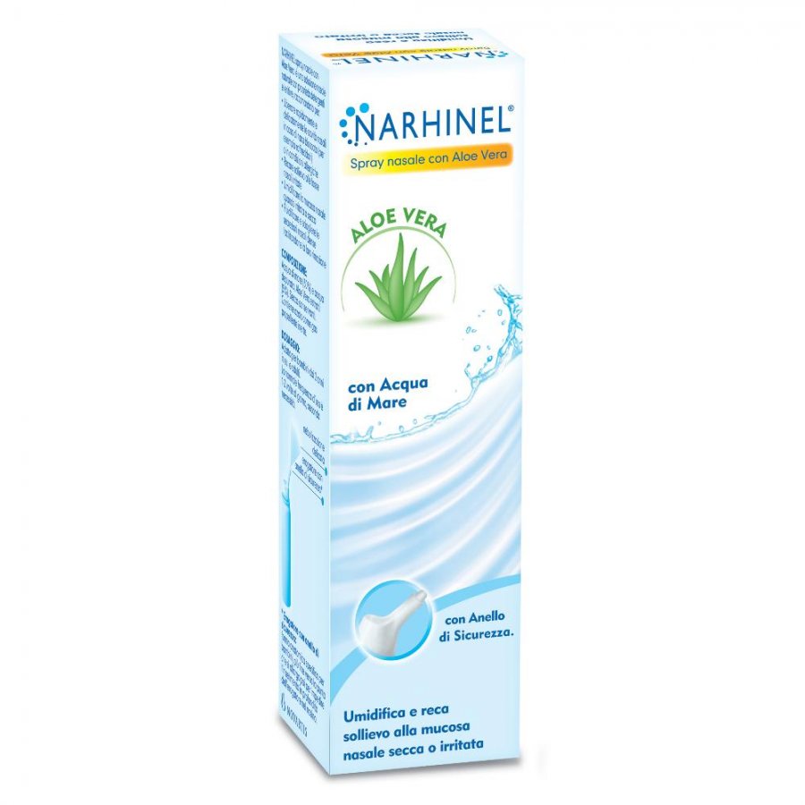 Narhinel - Soluzione Salina Aloe Vera Spray 100ml - Rimedio naturale per l'igiene nasale