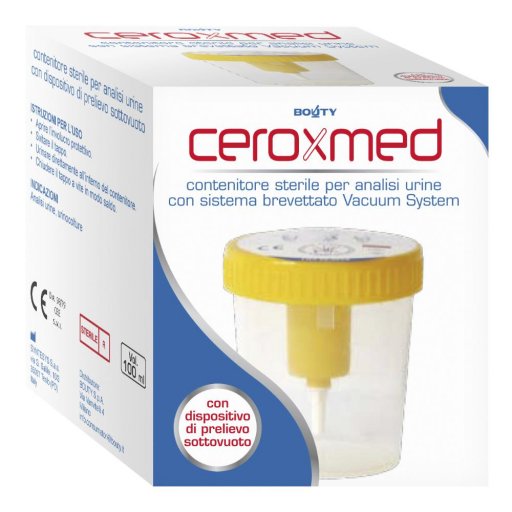 Ceroxmed Contenitore Urina con Sistema Vacuum System 100ml - Raccolta Precisa per Analisi Mediche