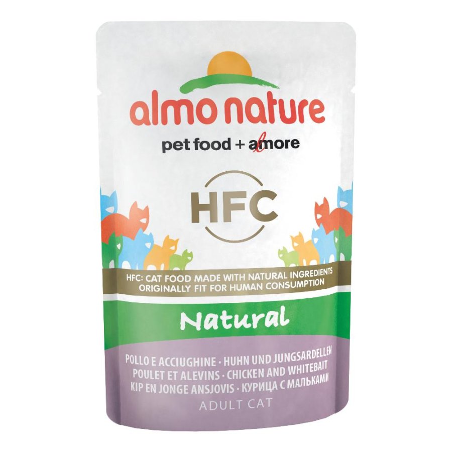 ALMO NATURE GATTO HFC NATURAL ADULT POLLO ACCIUGHINE 55GR (bustina)