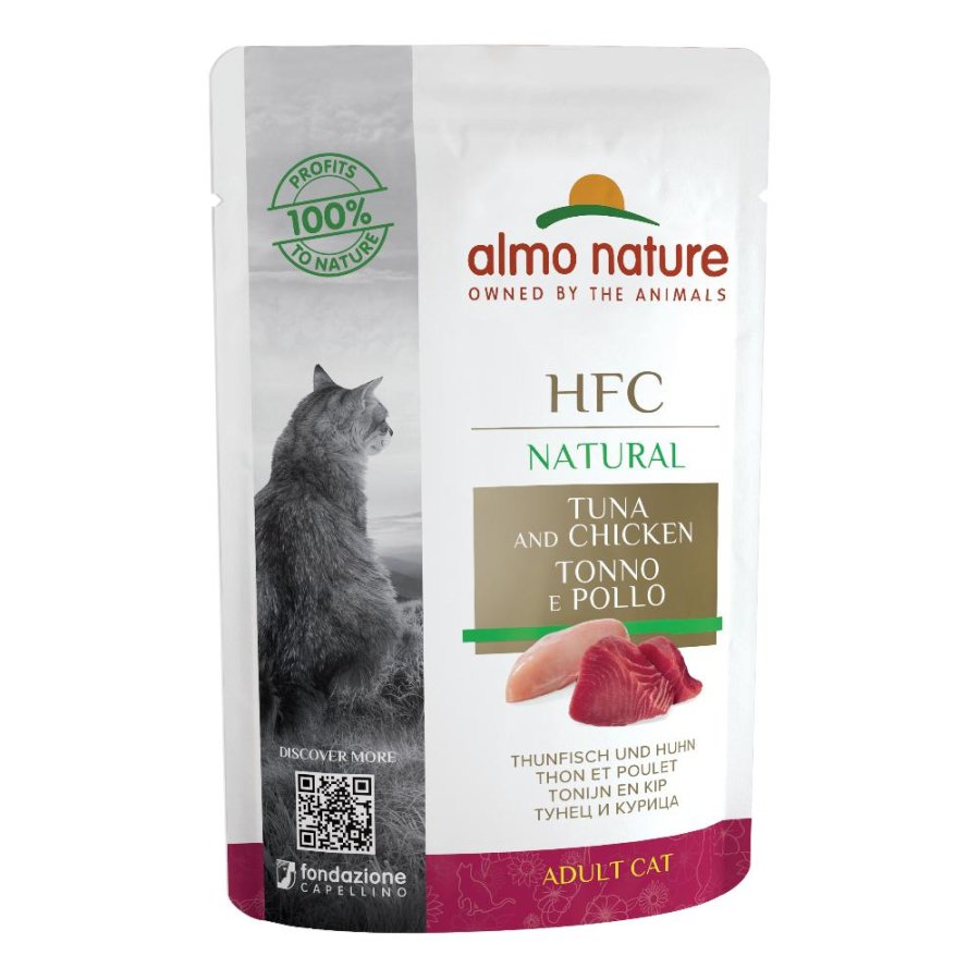 ALMO NATURE GATTO HFC NATURAL ADULT TONNO POLLO 55GR (bustina)