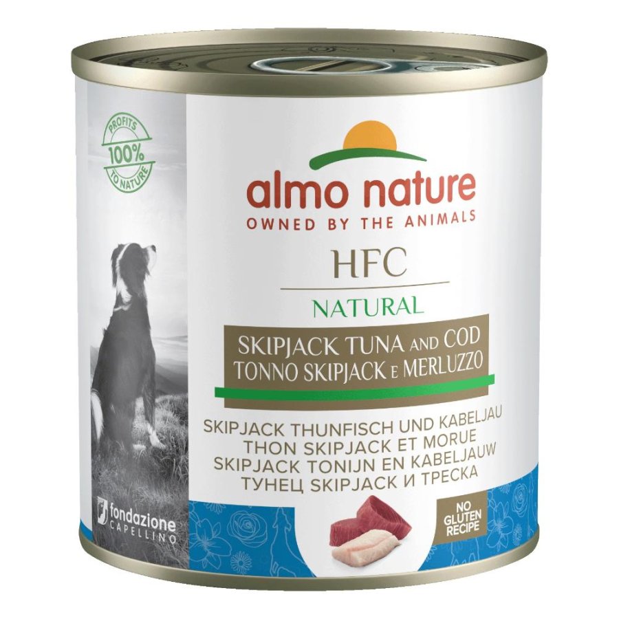 ALMO NATURE CANE HFC NATURAL TONNO SKIPJACK MERLUZZO 280GR (lattina)