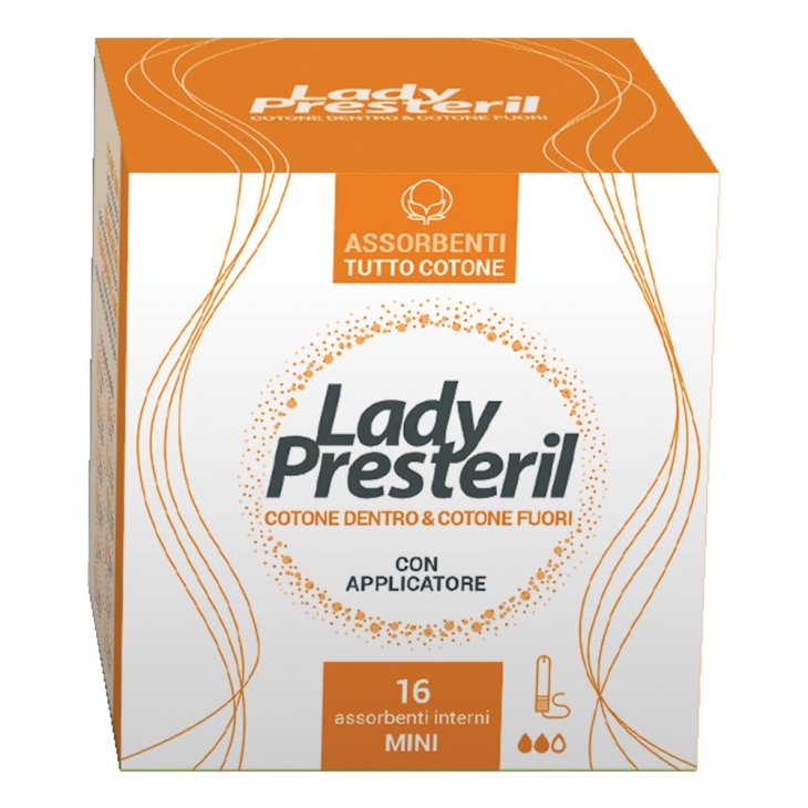 Lady Presteril Assorbenti Interni Mini Puro Cotone, 16 pezzi