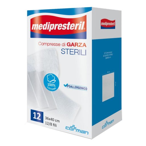 Medipresteril Garza Monouso Sterile 36x40cm - Confezione da 12 Pezzi