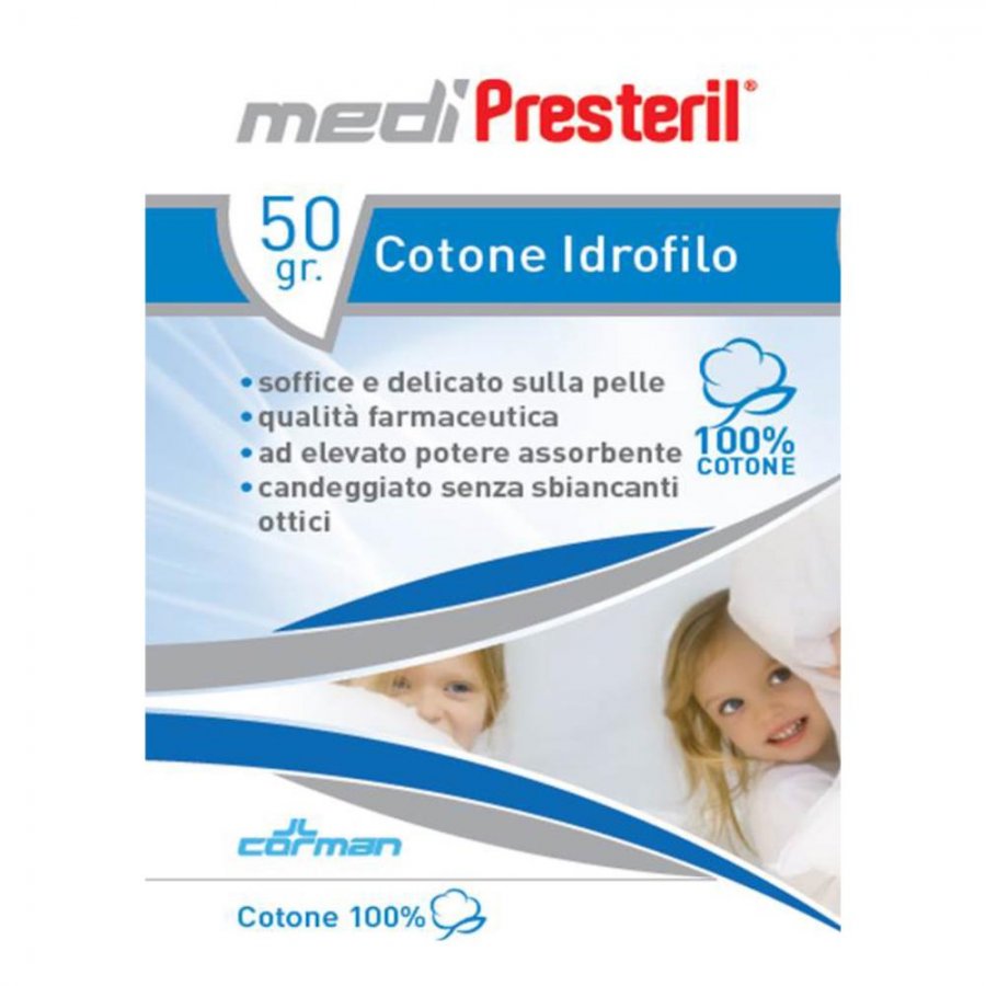Medipresteril Cotone Idrofilo 50g - Ideale per Pulizia e Cura delle Ferite, Marchio di Qualità
