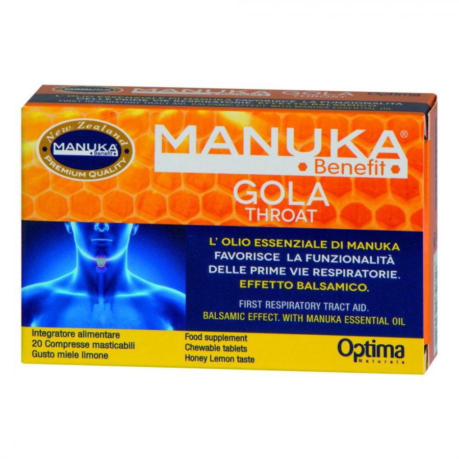 Manuka Benefit Gola Throat - Integratore per le Vie Respiratorie - 20 Compresse