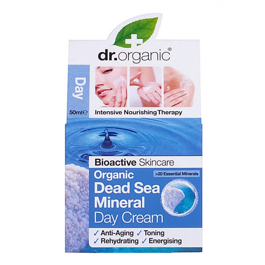Dr Organic - Dead Sea Mineral Crema Giorno 50ml - Idratazione Intensiva per una Pelle Radiante