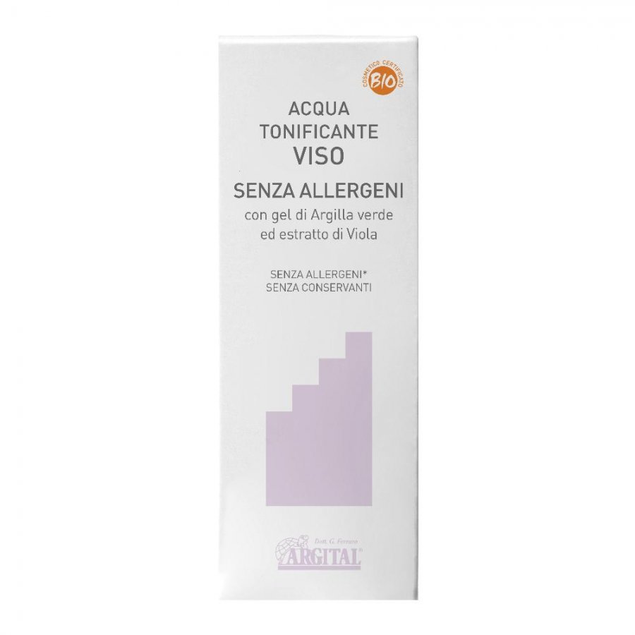 Argital Acqua Tonificante Alle Viole Senza Allergeni, Argital, Acqua Tonificante, 100ml - Per Pelli Sensibili, Senza Profumi e Coloranti, Vegan e Naturale