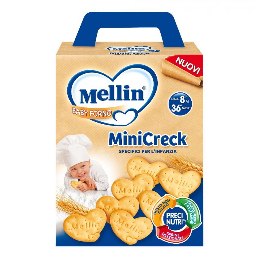 Mellin Minicreck 180g - Biscotti per Bambini, Fase 2, 8-36 mesi