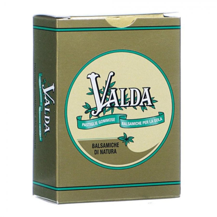 Valda - Pastiglie Gommose Balsamiche 50g, Rimedio Naturale per Gola Irritata, Gusto Mentolo ed Eucalipto