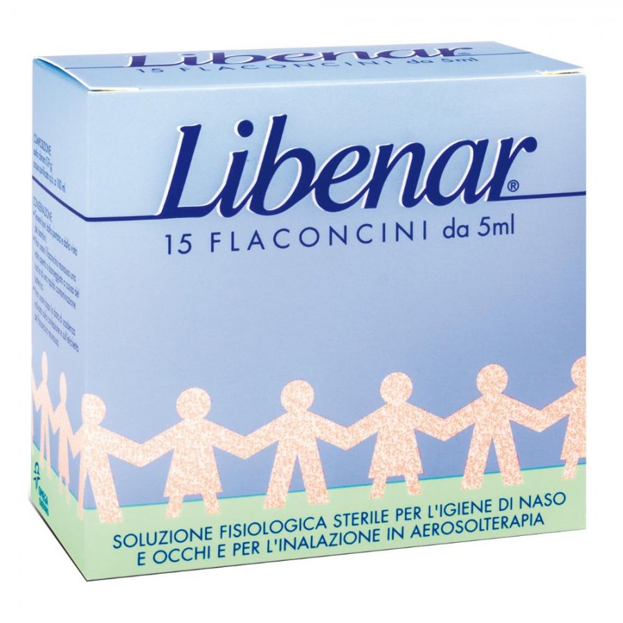 Libenar - Soluzione Fisiologica 15 Flaconcini da 5ml, Idratazione Nasale Naturale e Delicata