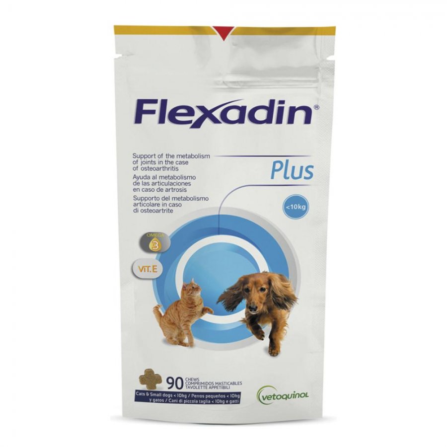 Flexadin Plus Mangime Complementare Per Gatti e Cani Taglia Piccola 90 Tavolette Appetibili - Supporto Articolare di Qualità