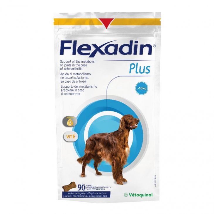 Flexadin Plus Mangime Complementare Per Cani Taglia Media/Grande 90 Tavolette Appetibili - Supporto Articolare di Qualità
