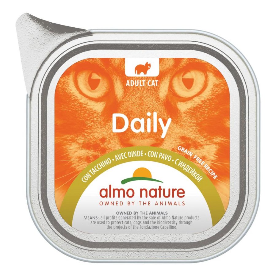 ALMO NATURE GATTO DAILY GRAIN FREE ADULT TACCHINO 100GR (vaschetta)