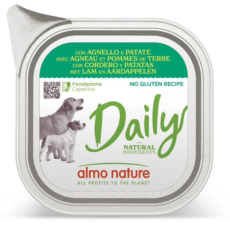 ALMO NATURE CANE DAILY ADULT AGNELLO PATATE 100GR (vaschetta)