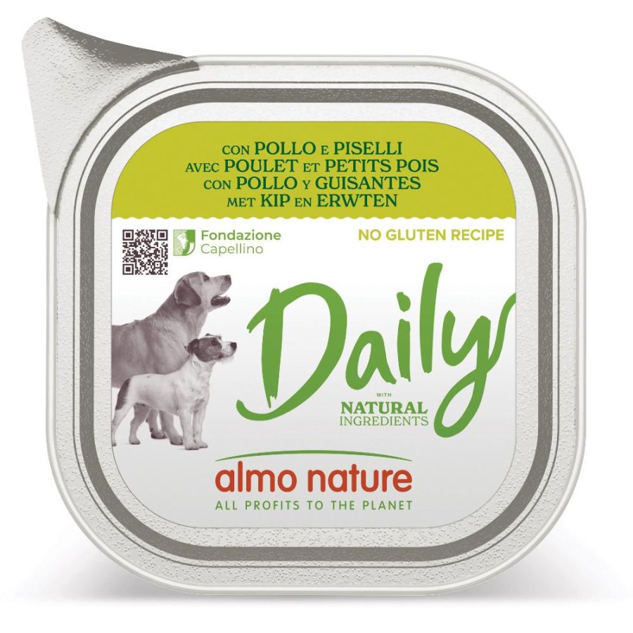 ALMO NATURE CANE DAILY ADULT POLLO PISELLI 100GR (vaschetta)