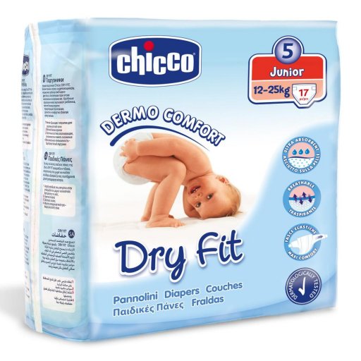 Chicco Pannolini Dryfit Junior 17 Pezzi - Pannolini Sottili e Assorbenti
