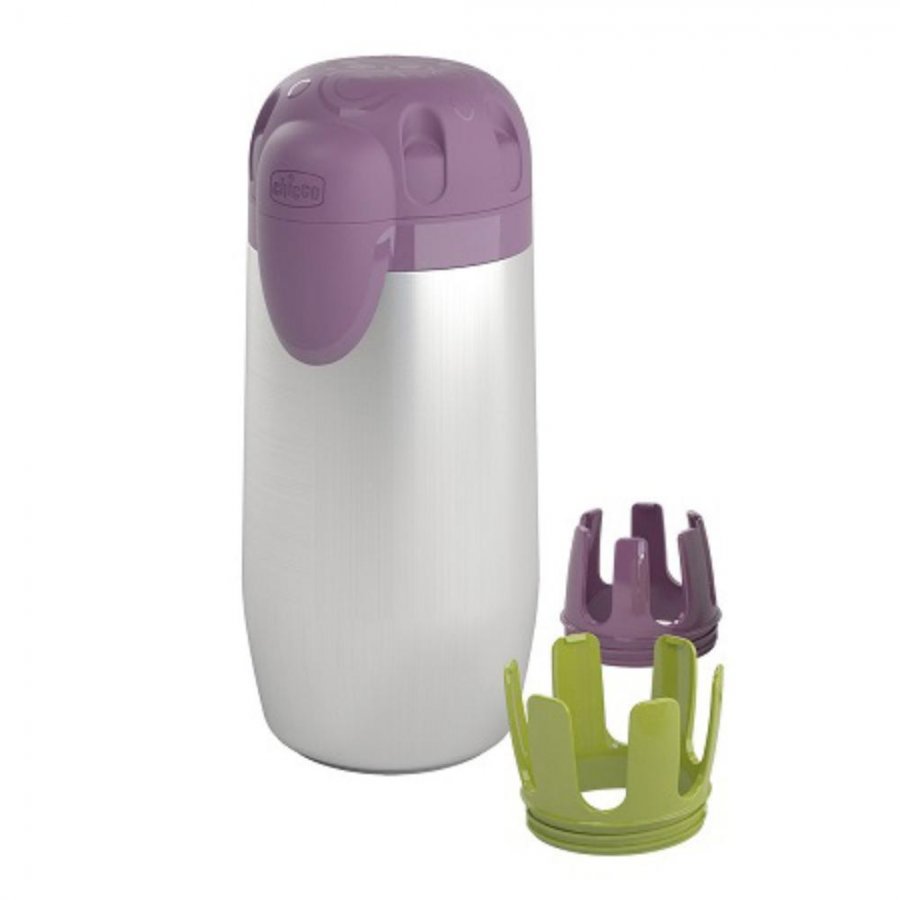 Chicco Portabiberon Termico Step Up - Thermos in Acciaio Inossidabile per Biberon, Adattatori Inclusi