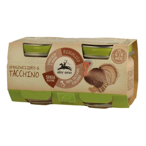 Alce Nero, Omogeneizzato Di Tacchino Biologico, 120g