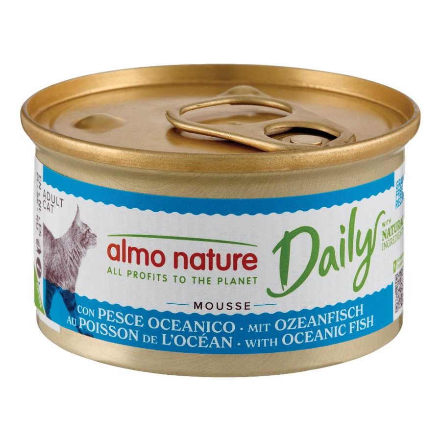ALMO NATURE GATTO DAILY GRAIN FREE MOUSSE ADULT PESCE OCEANICO 85GR (lattina)