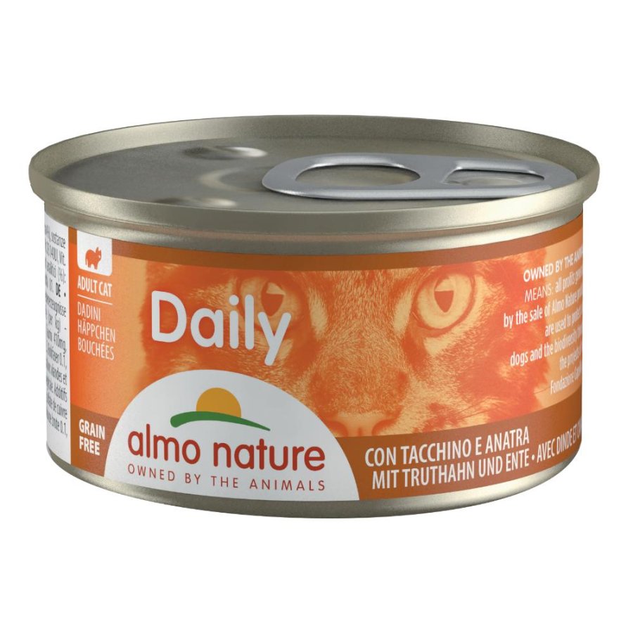 ALMO NATURE GATTO DAILY GRAIN FREE DADINI ADULT TACCHINO ANATRA 85GR (lattina)