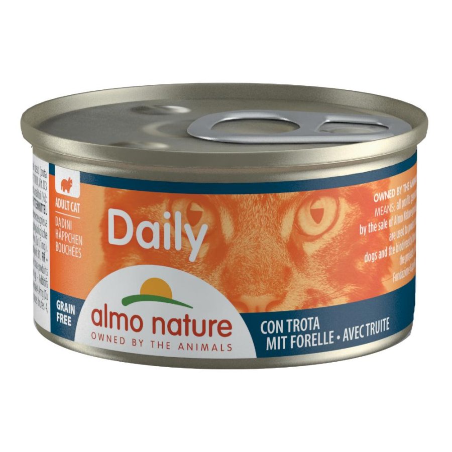ALMO NATURE GATTO DAILY GRAIN FREE DADINI ADULT TROTA 85GR (lattina)