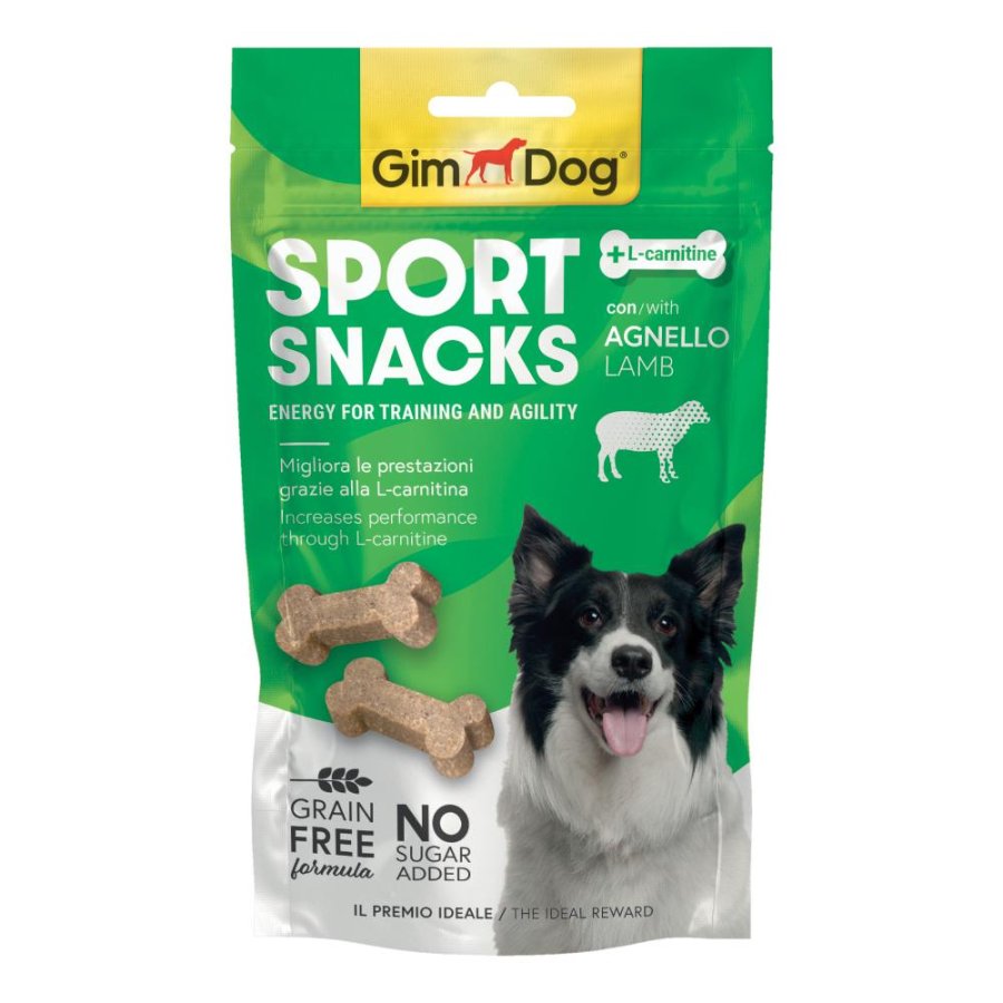 GIMBORN GIMDOG CANE SNACK SPORT GRAIN FREE AGNELLO 60GR