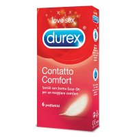 Durex - Contatto Comfort 6 Profilattici, Preservativi Sottili per Maggiore Sensibilità