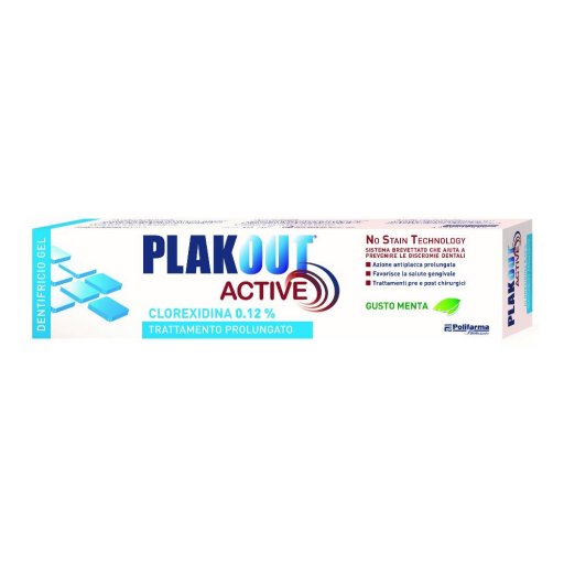 Plakout Active Dentifricio 0,12% - Clorexidina per Igiene Orale, 75ml