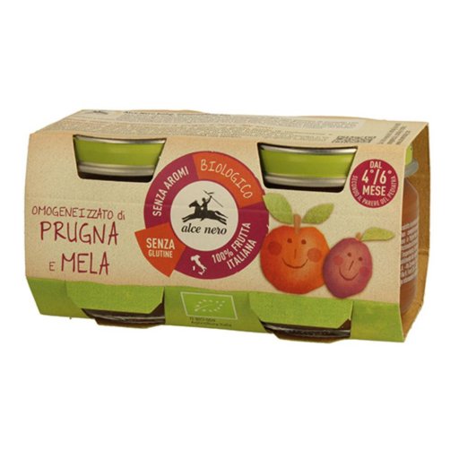 Alce Nero, Omogeneizzato Di Prugna E Mela Biologico, 120g