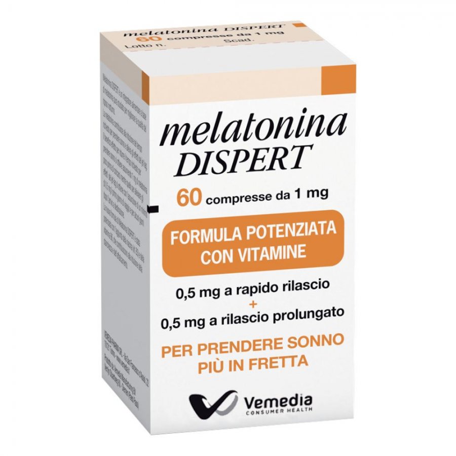 Vemedia Melatonina Dispert 1mg Integratore Alimentare 60 Compresse