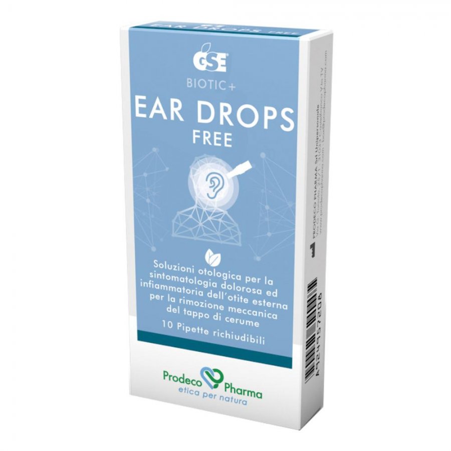 GSE Ear Drops Free 10 Pipette da 0,3ml - Soluzione Otologica con Estratto di Semi di Pompelmo