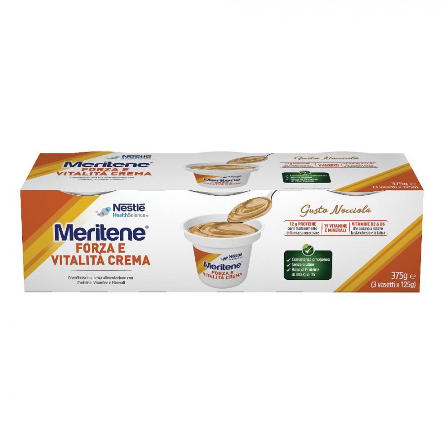 Nestlé Meritene Creme Nocciola 3x125g - Integratore Alimentare Nutriente