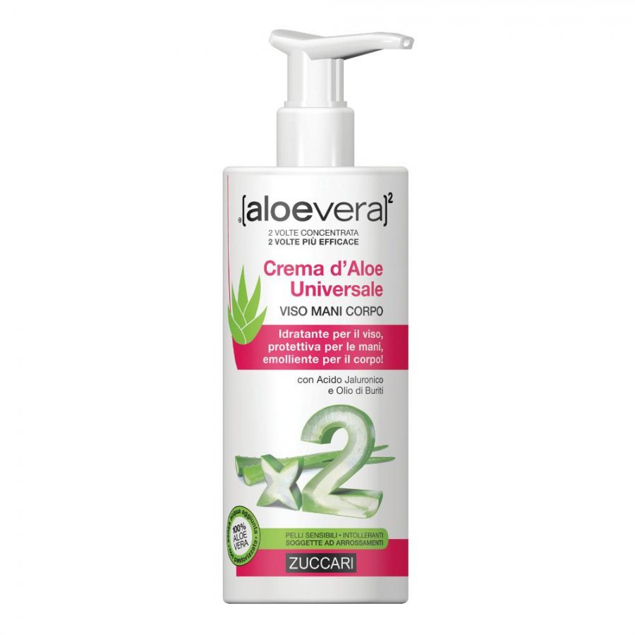 Zuccari - Aloevera2 Crema d'Aloe Universale Lenitiva Viso Mani Corpo 75 ml - Idratazione Naturale per la Tua Pelle