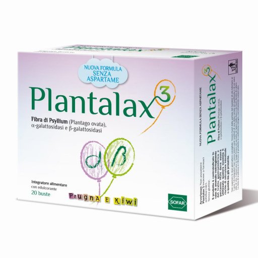 Plantalax 3 - 20 Buste Gusto Prugna e Kiwi, Integratore per il Benessere Intestinale