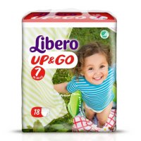 Libero Up&Go Pannolino Per Bambino Taglia 7 16-26kg 18 Pezzi - Pannolino a mutandina pratico e comodo