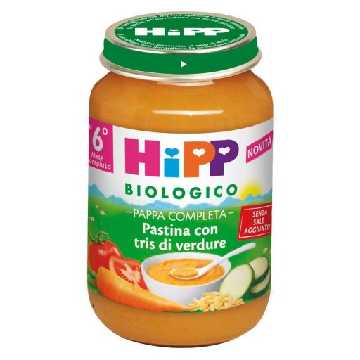 HiPP, Pappa Completa Pastina Con Tris Di Verdure, 190 g